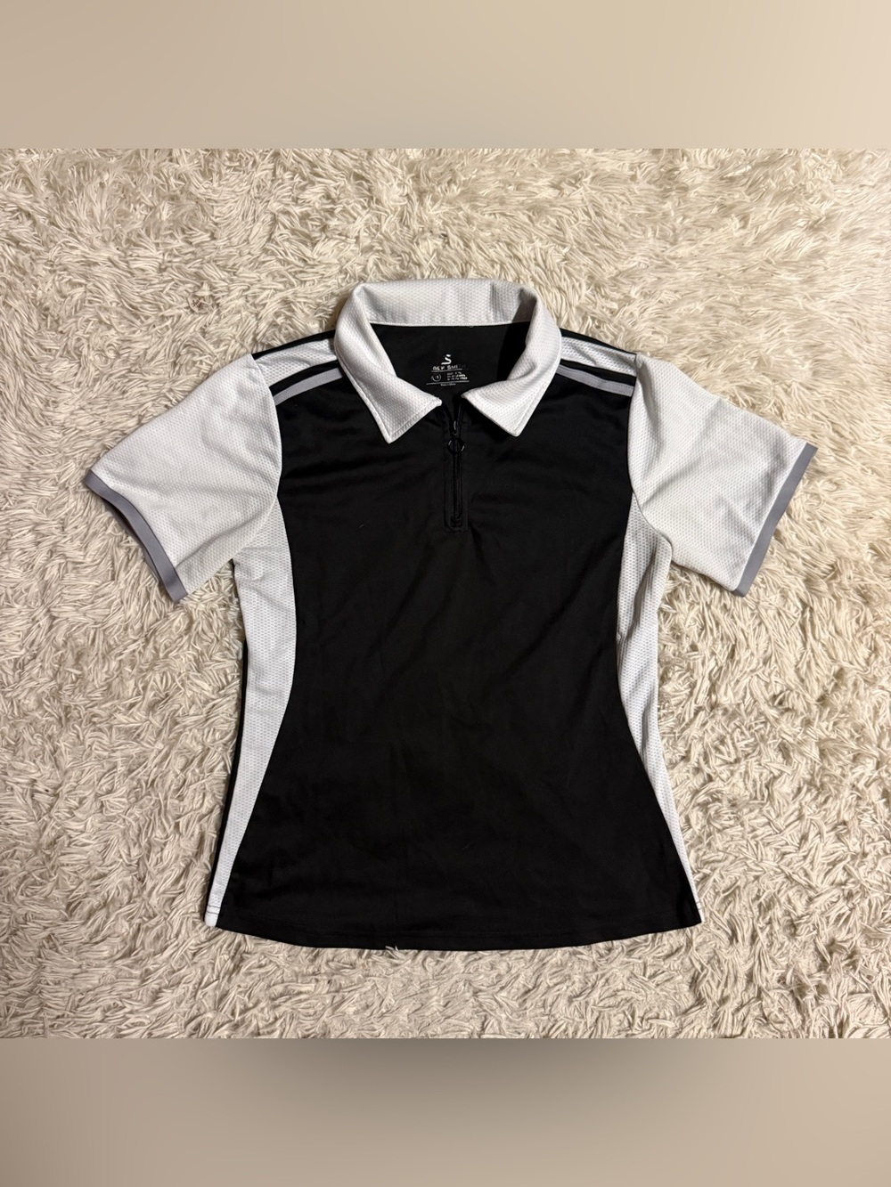 Women’s Medium Black Jack Smith Short Sleeve Horseback Riding Sunshirt. Good Con